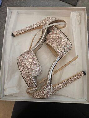 JIMMY CHOO Pattie 130 Rosewood Platform High Heel Sandals